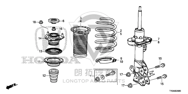 Front Shock Absorber Rubber 51920-TR0-A11 51920TR0A11 for Honda Civic