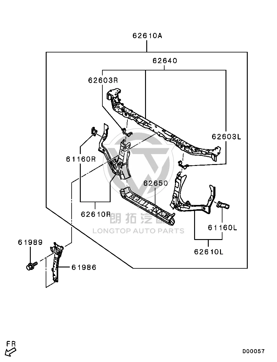 Headlight Iron Mounting Bracket (Left) 5215A-253 5215A253 for Mitsubishi V87W
