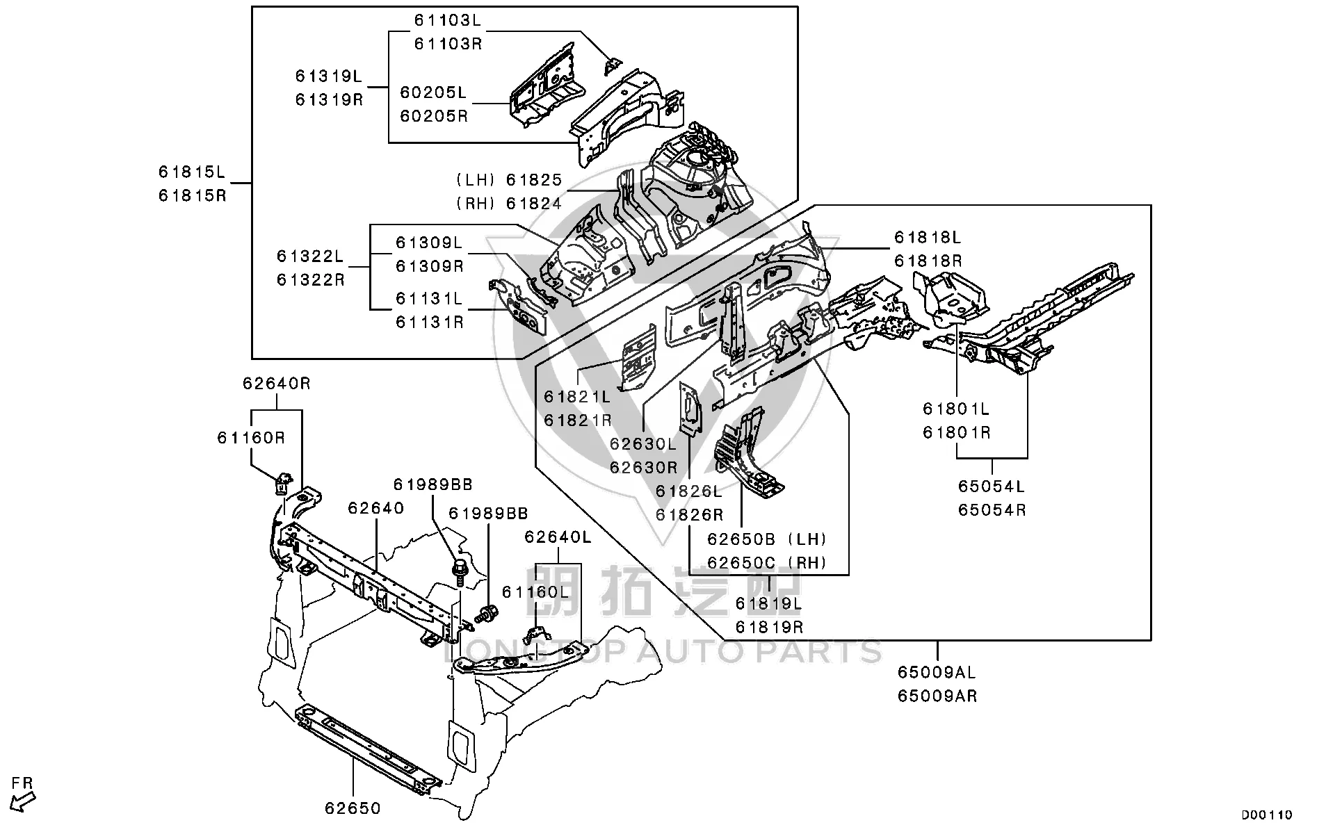 Front Side Member Bracket 5220H-017 5220H017 for Mitsubishi GF2W