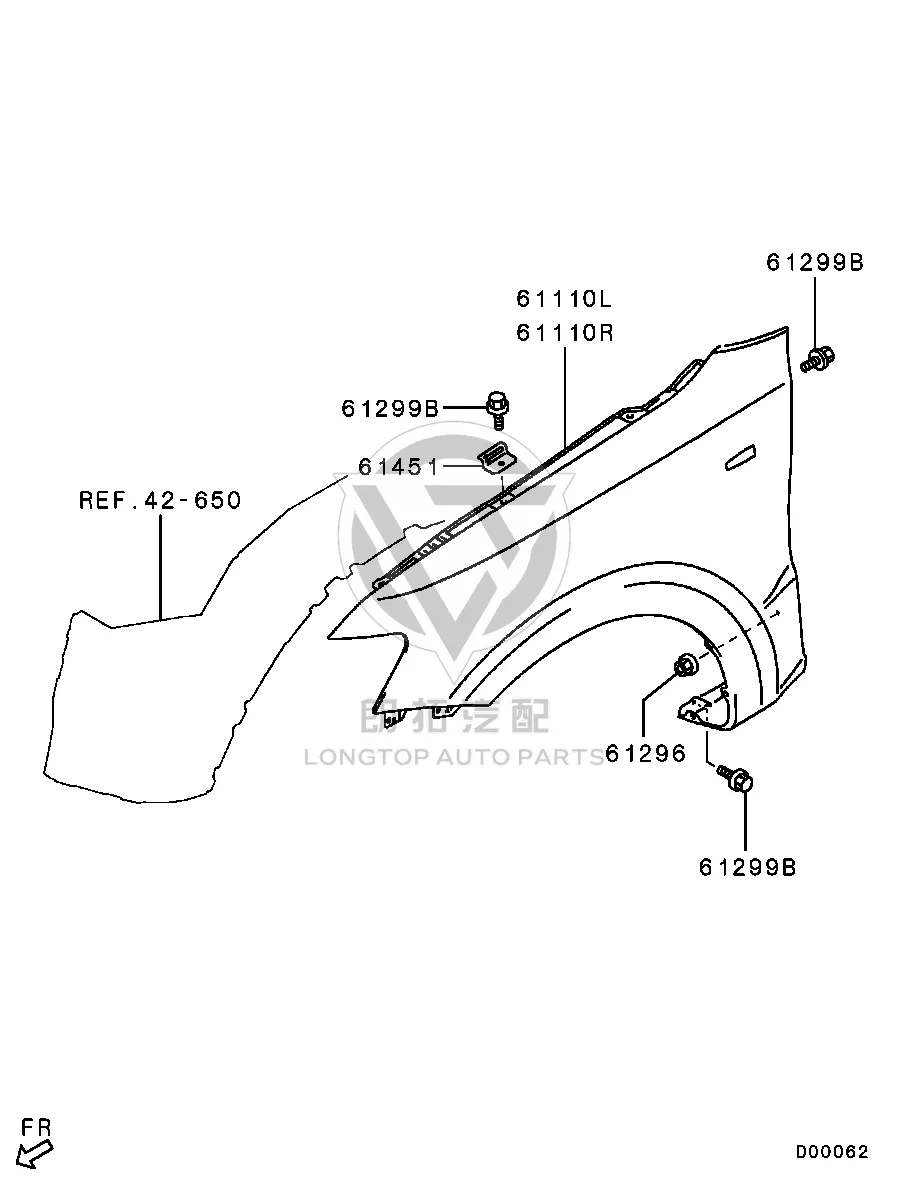 Front Fender (Left) 5220C-247 5220C247 for Mitsubishi V87W