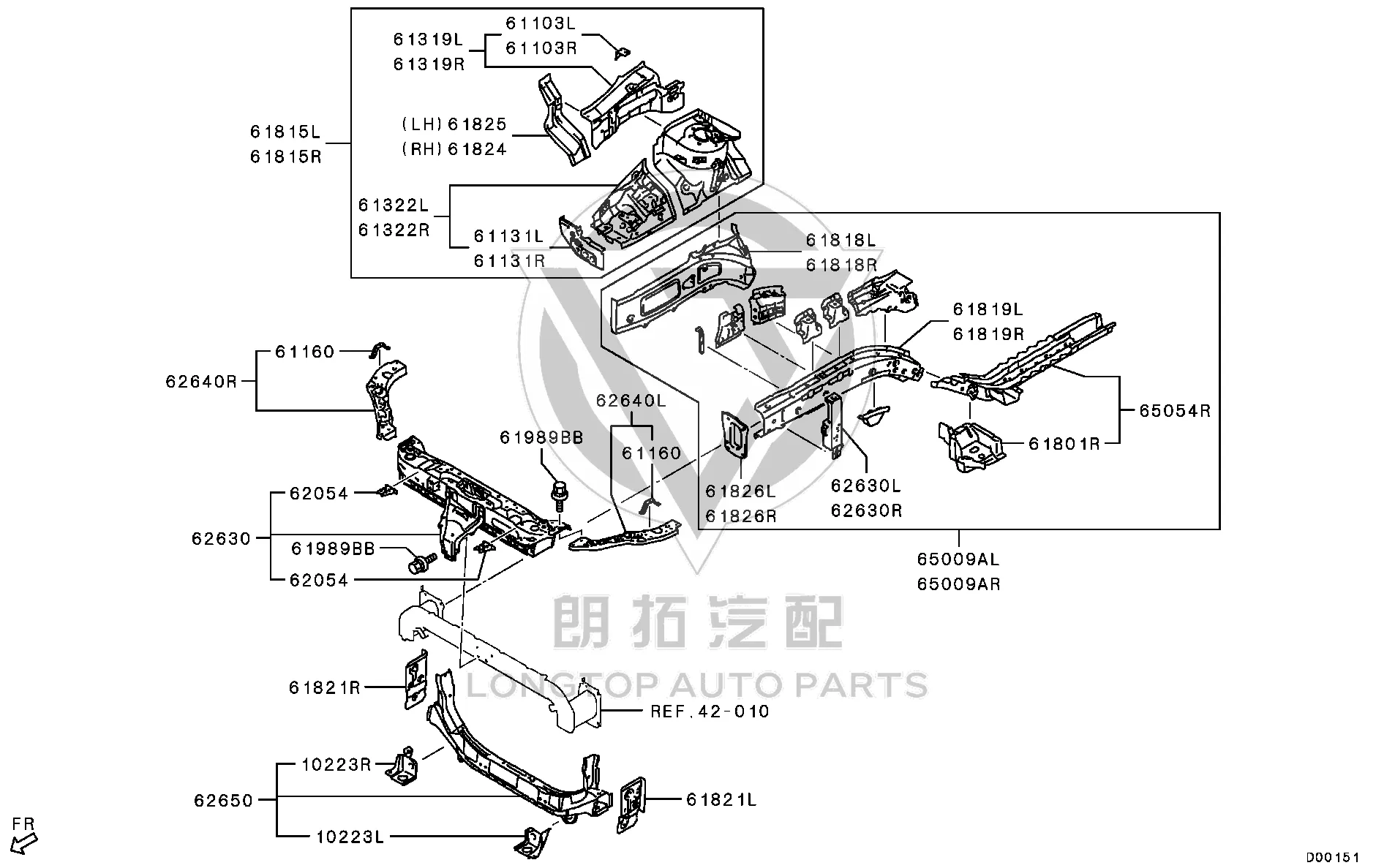 Headlight Iron Mounting Bracket (Right) 5256B-832 5256B832 for Mitsubishi GA1W