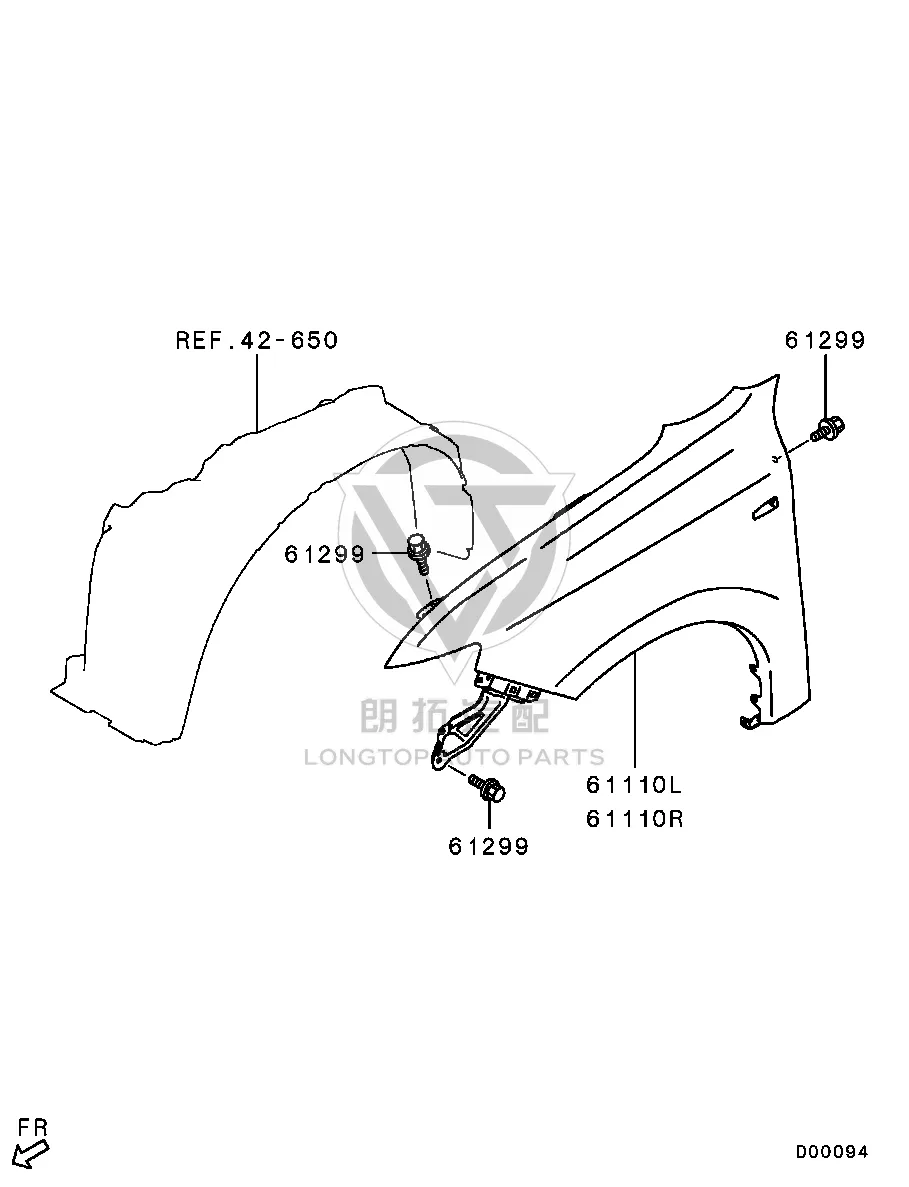 Front Fender (Right) 5220K-686 5220K686 for Mitsubishi GF2W