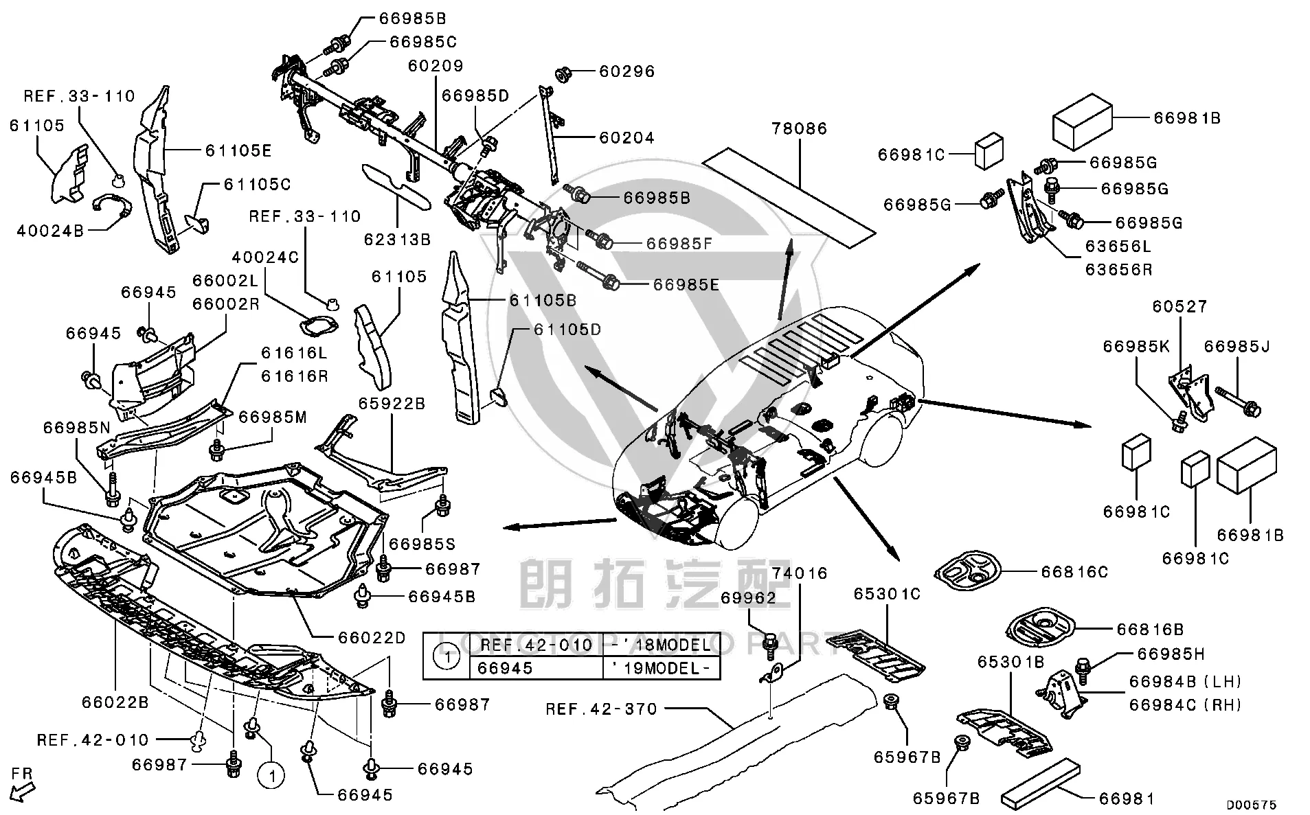 Engine Lower Guard Plate Bracket Left 5220L-373 5220L373 for Mitsubishi GF7W