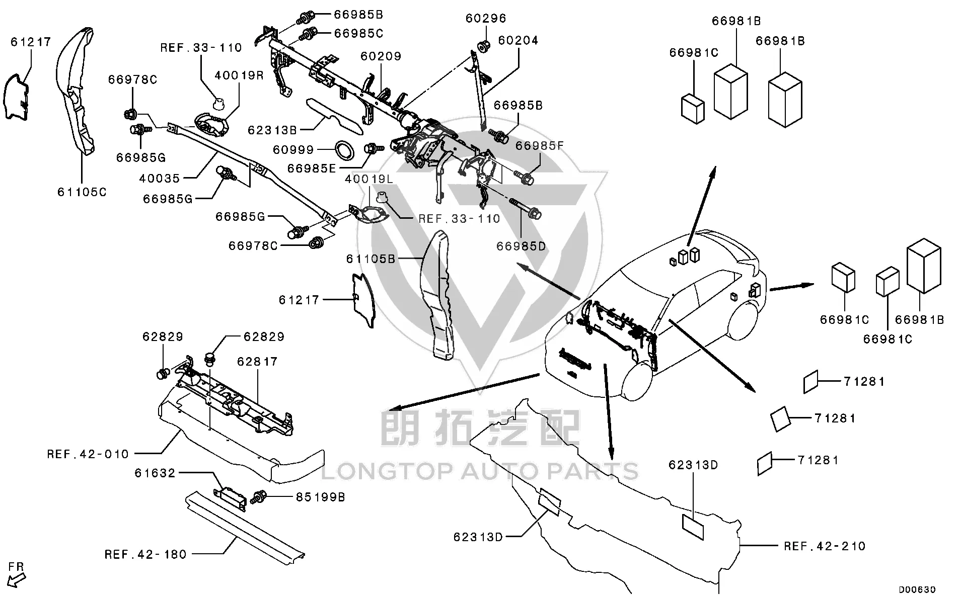 Radiator Deflector (Lower) 5379A-867 5379A867 for Mitsubishi GK1W