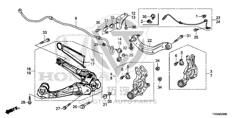 Rear Balance Bar Ball Head (Right) 52320-SNA-A01 52320SNAA01 for Ciimo