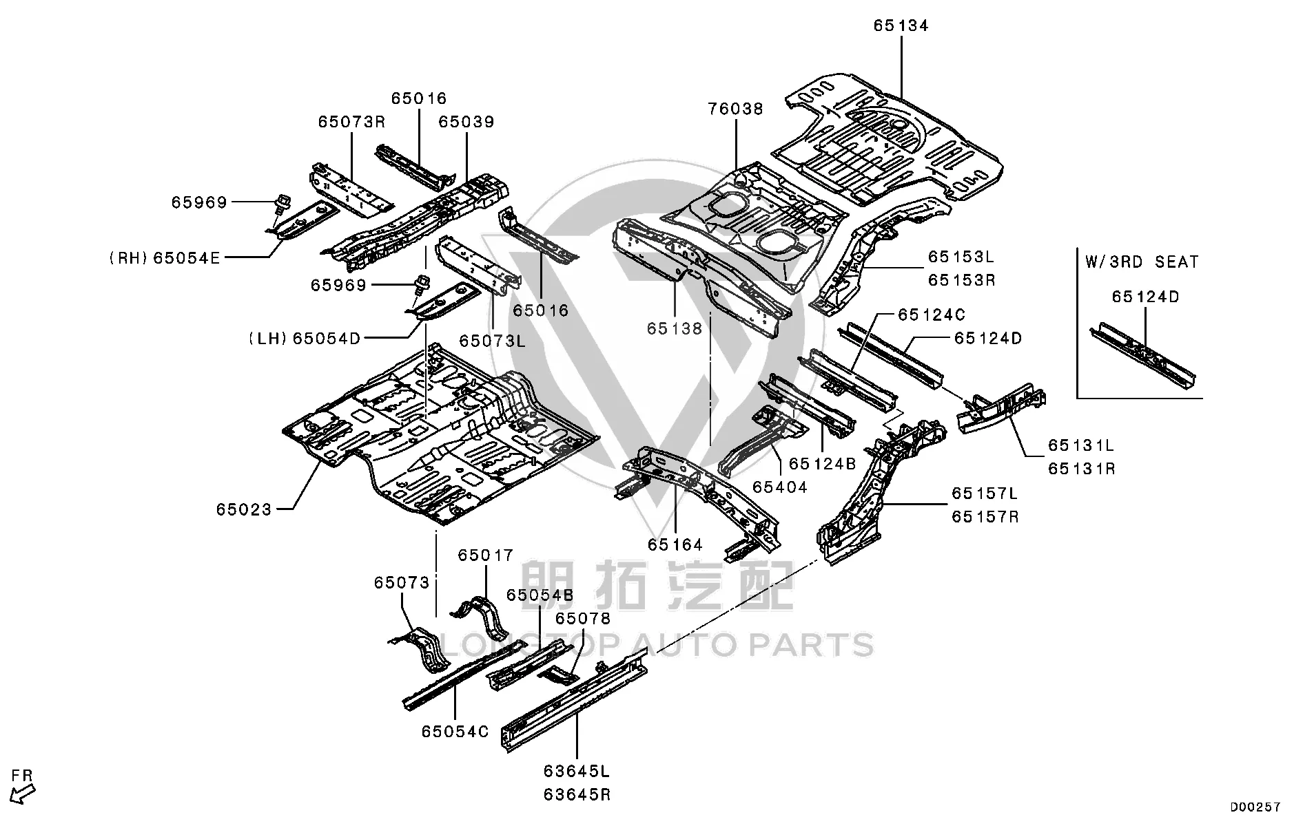 Front floor 5251F-050 5251F050 for Mitsubishi GF7W