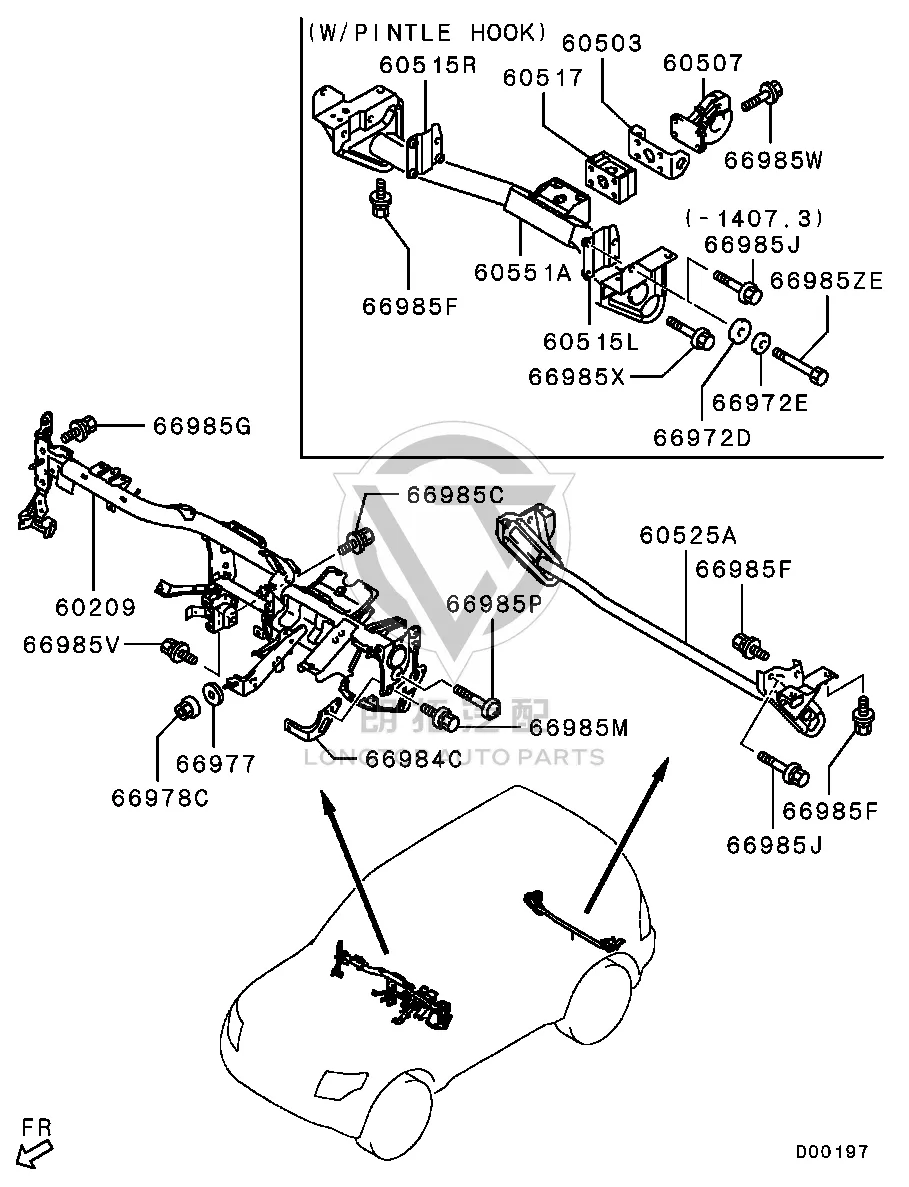 Rear Bumper Towing Hook Beam 5253K-37500 5253K37500 for Mitsubishi V87W