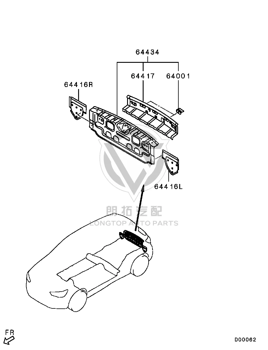 Outer Rear Floor Rear Cross Member Extension Left 5257A-345 5257A345 for Mitsubishi GA1W