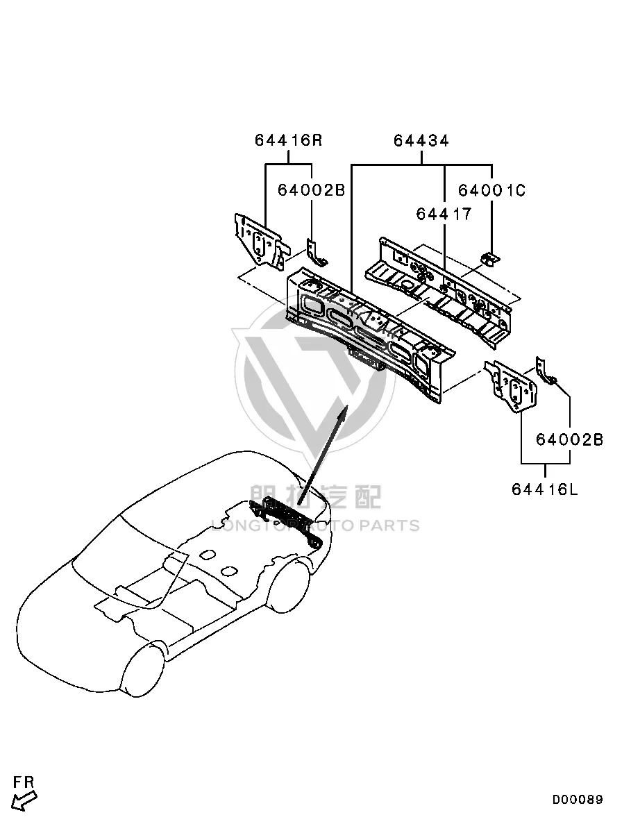 Outer Rear Floor Rear Cross Member Extension Left 5257A-88787 5257A88787 for Mitsubishi GF7W
