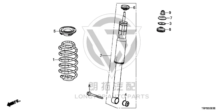 Rear Shock Absorber Core 52610-T6P-C01 52610T6PC01 for Honda