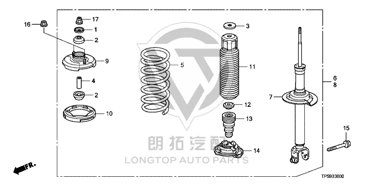 Rear Shock Absorber Core 52611-TP5-H01 52611TP5H01 for Honda