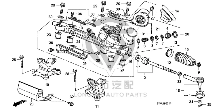 Steering Gear 53601-SWC-G02 53601SWCG02 for Honda CR-V