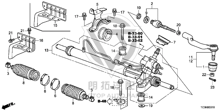 Steering Gear 53601-TB0-P01 53601TB0P01 for Honda Accord