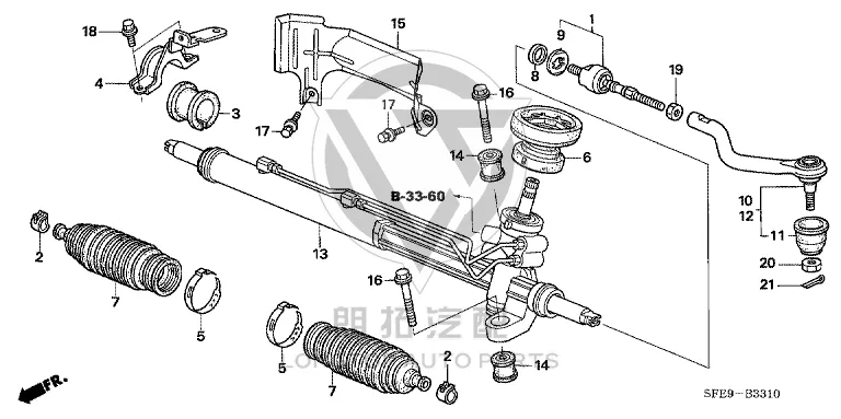 Steering Gear 53601-SFJ-W01 53601SFJW01 for Honda