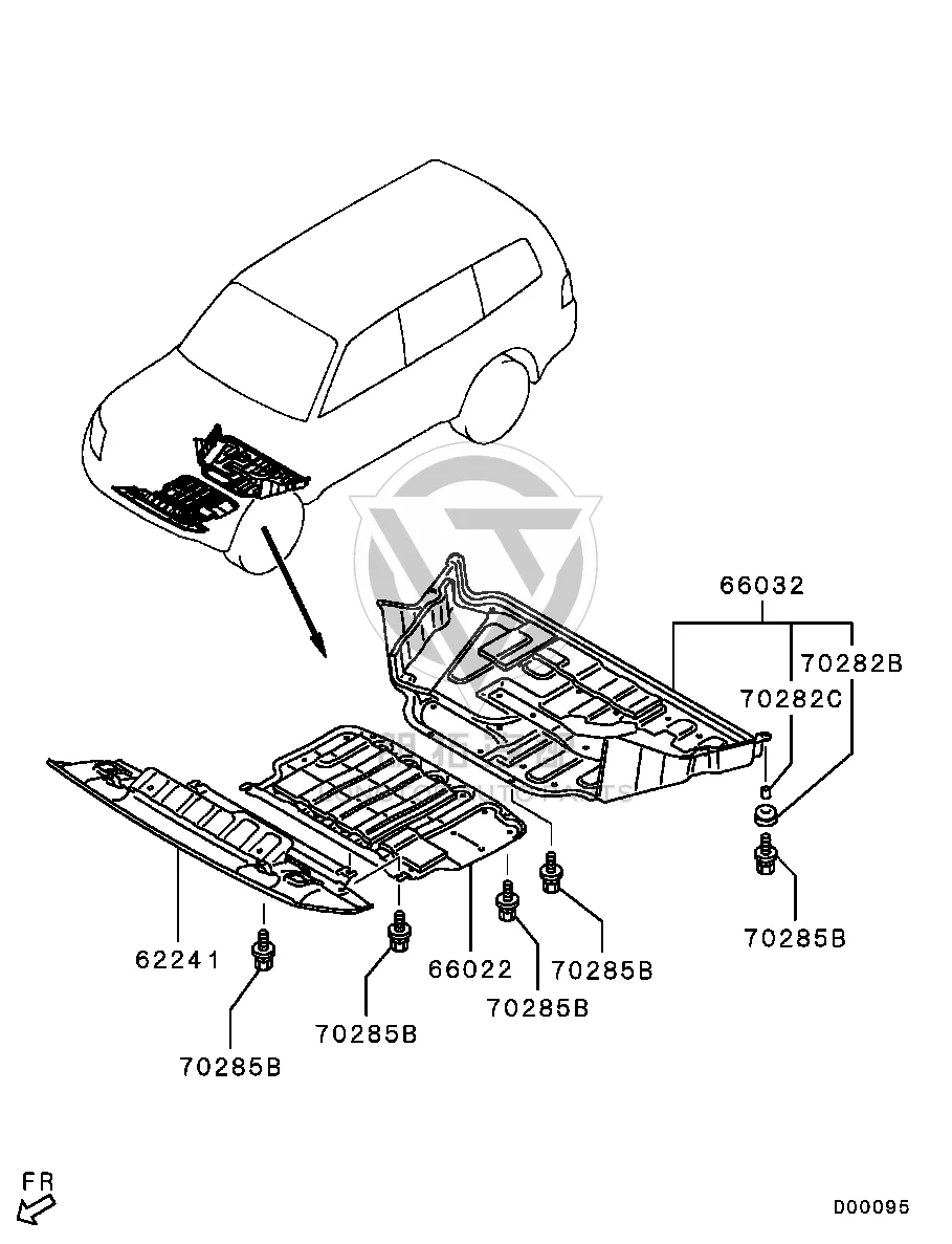 Engine Underbody Guard (Front) 5370A-383 5370A383 for Mitsubishi V87W