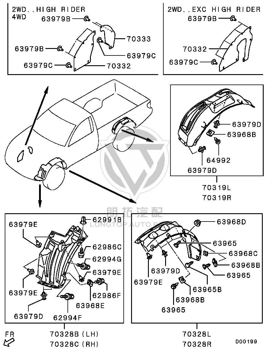 Front Fender Lining (Rear Left) 5370A-94141 5370A94141 for Mitsubishi KA4T