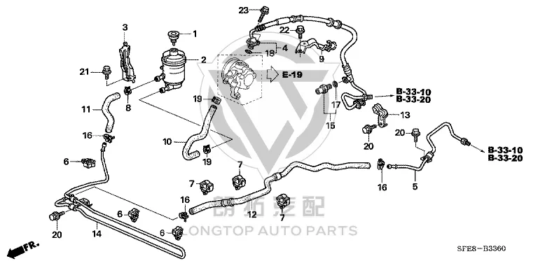 Power Steering Pump Reservoir Oil Outlet Pipe 53731-SFE000 53731SFE000 for Honda