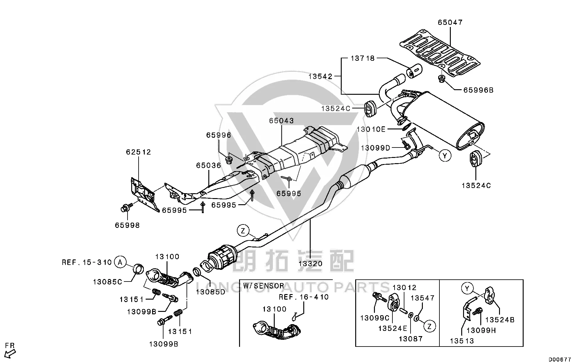 Exhaust Pipe Heat Shield (Rear) 5374A-163 5374A163 for Mitsubishi GA1W
