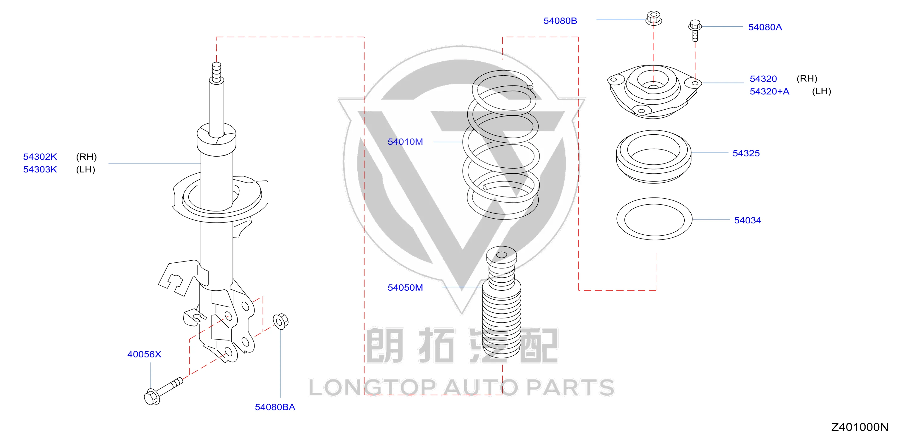 Front Shock Absorber Rubber 54320-EW80C 54320EW80C for Nissan