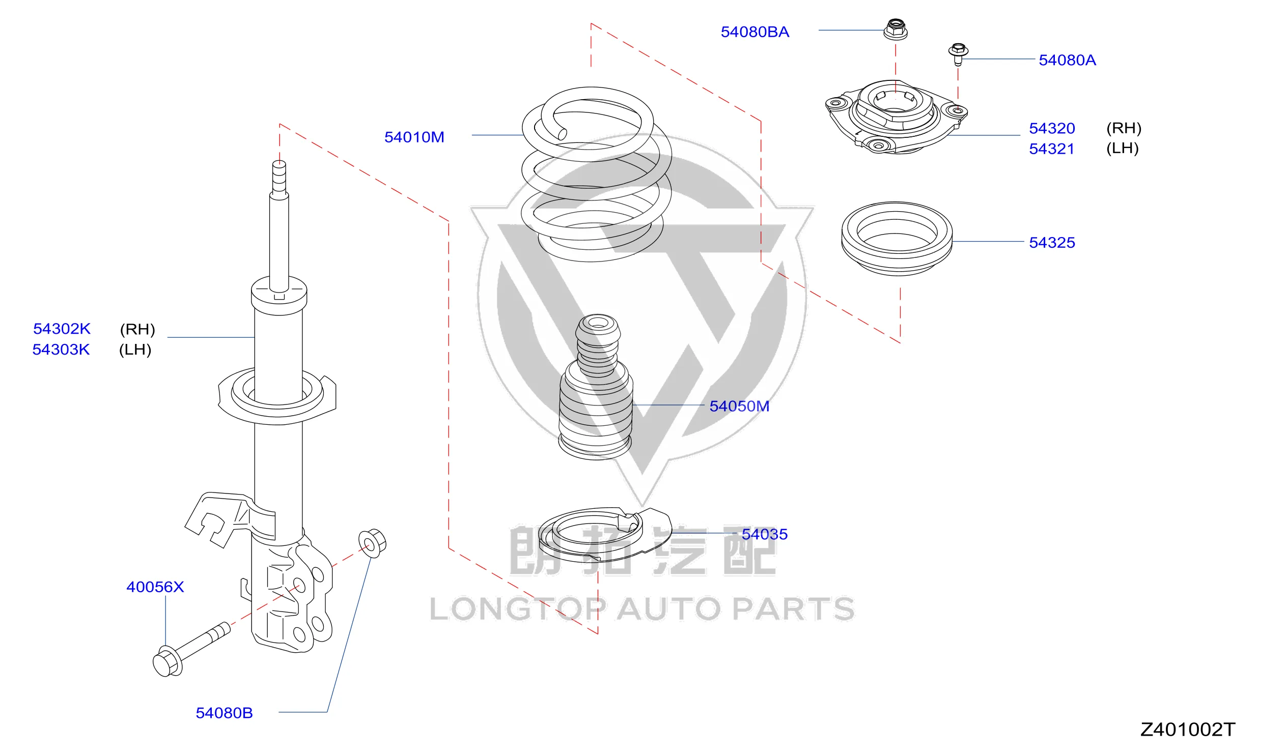 Front Shock Absorber Core (Right) 54302-2GL0C 543022GL0C for Venucia