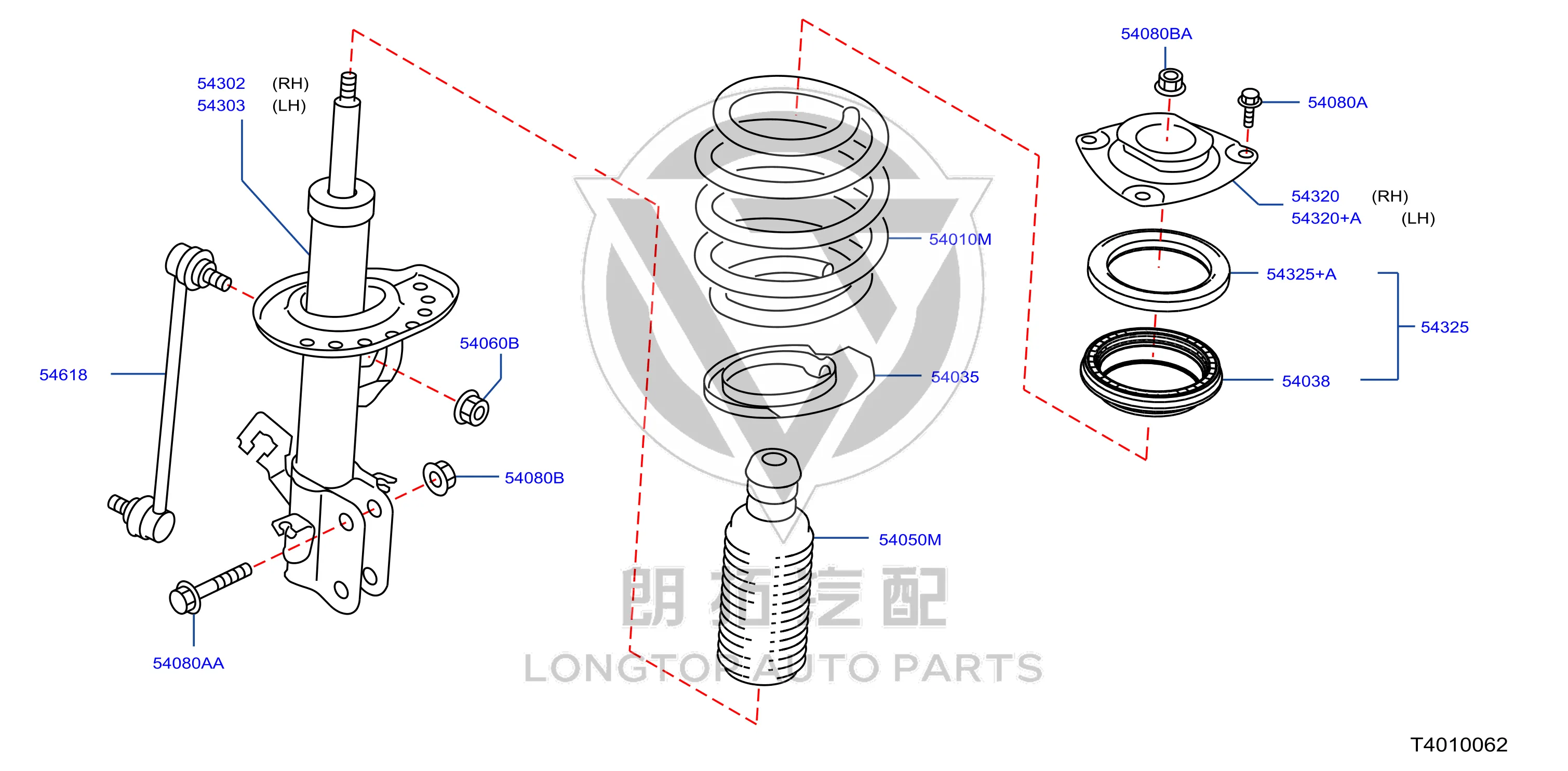 Front Shock Absorber Bearing (Right) 54325-2FL0A 543252FL0A for Nissan