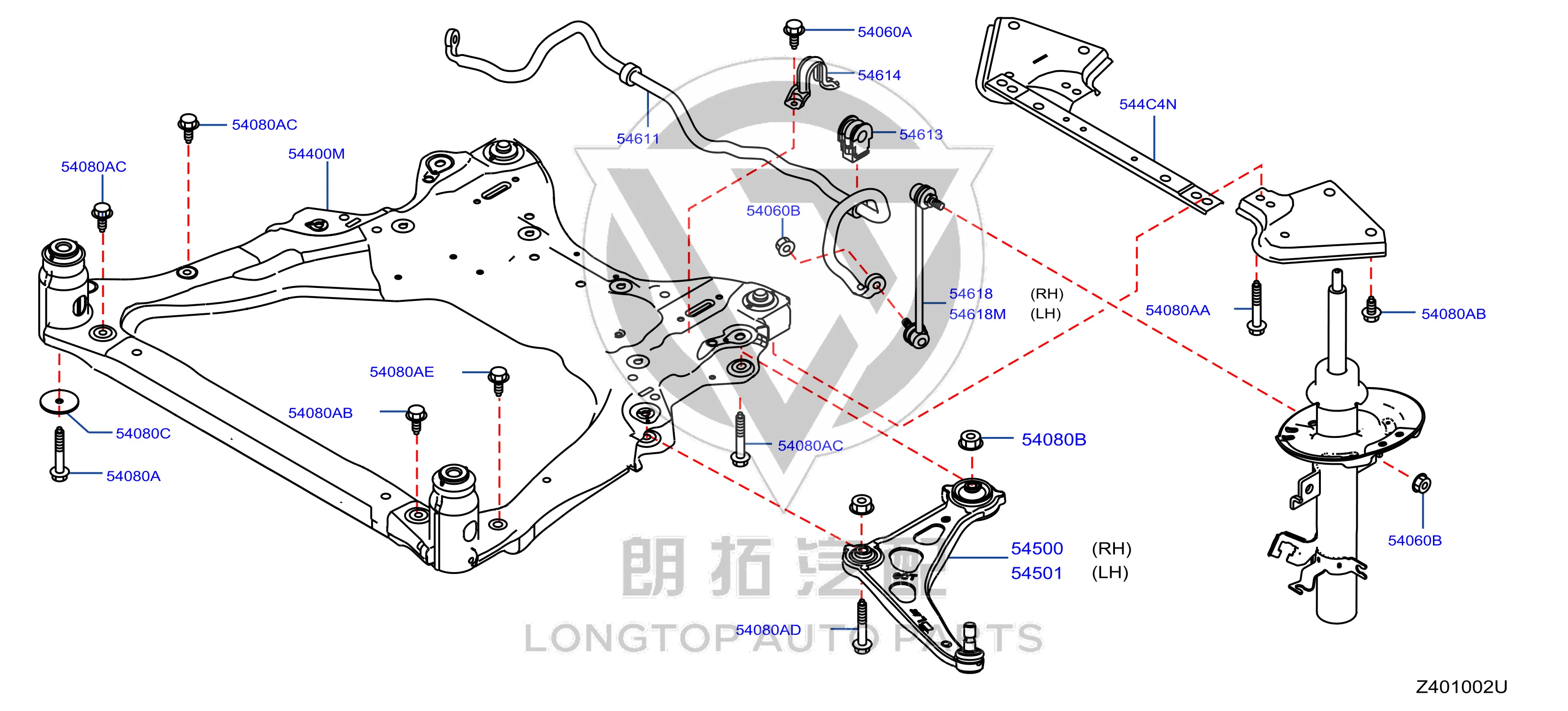 Subframe 54400-6CT0B 544006CT0B for Nissan