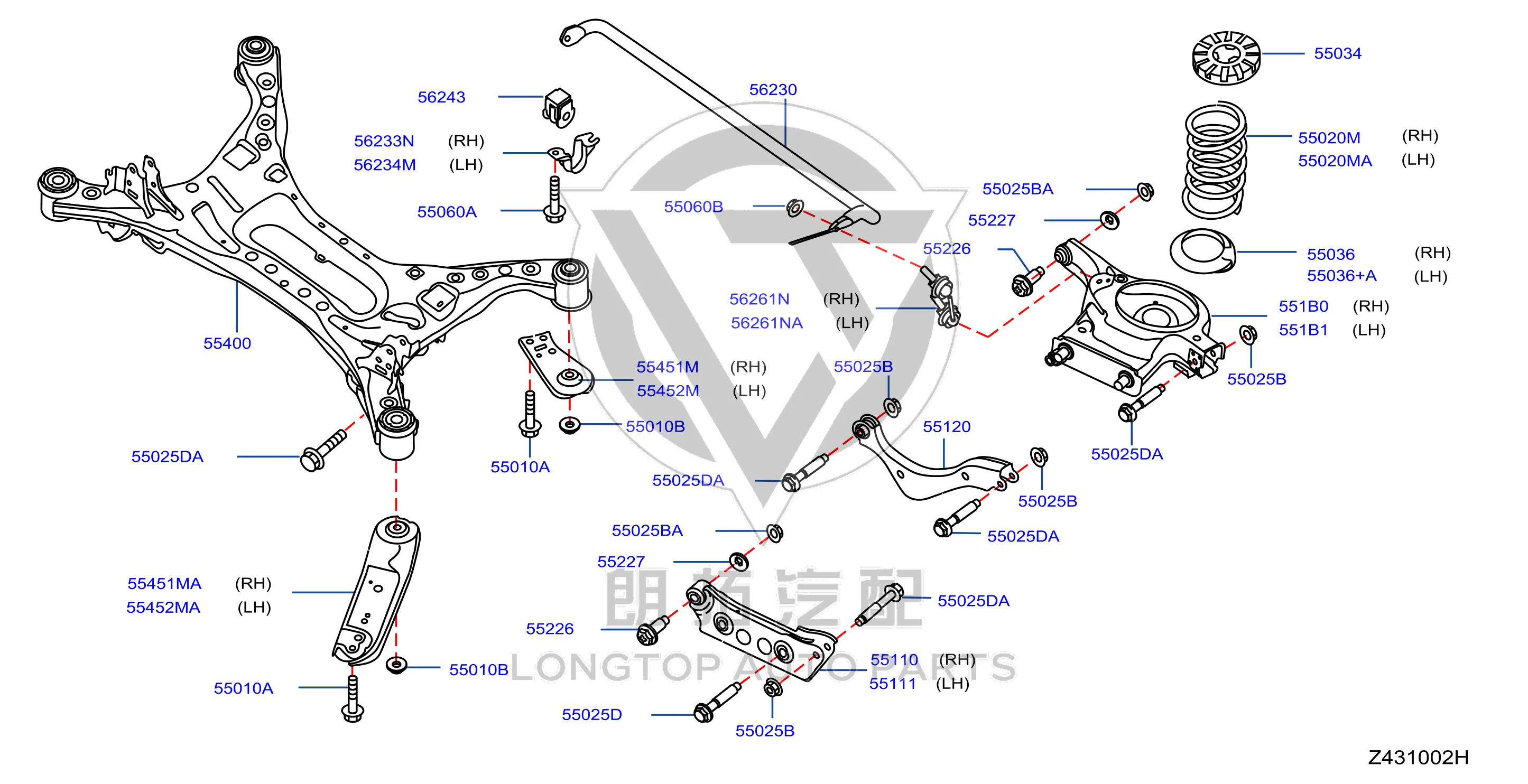 Rear Axle Assembly 55400-6CT1A 554006CT1A for Nissan