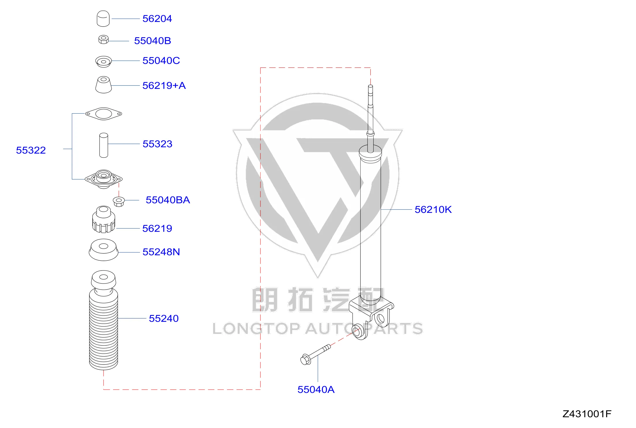 Rear Shock Absorber Dust Cover 55240-3TS0A 552403TS0A for Nissan