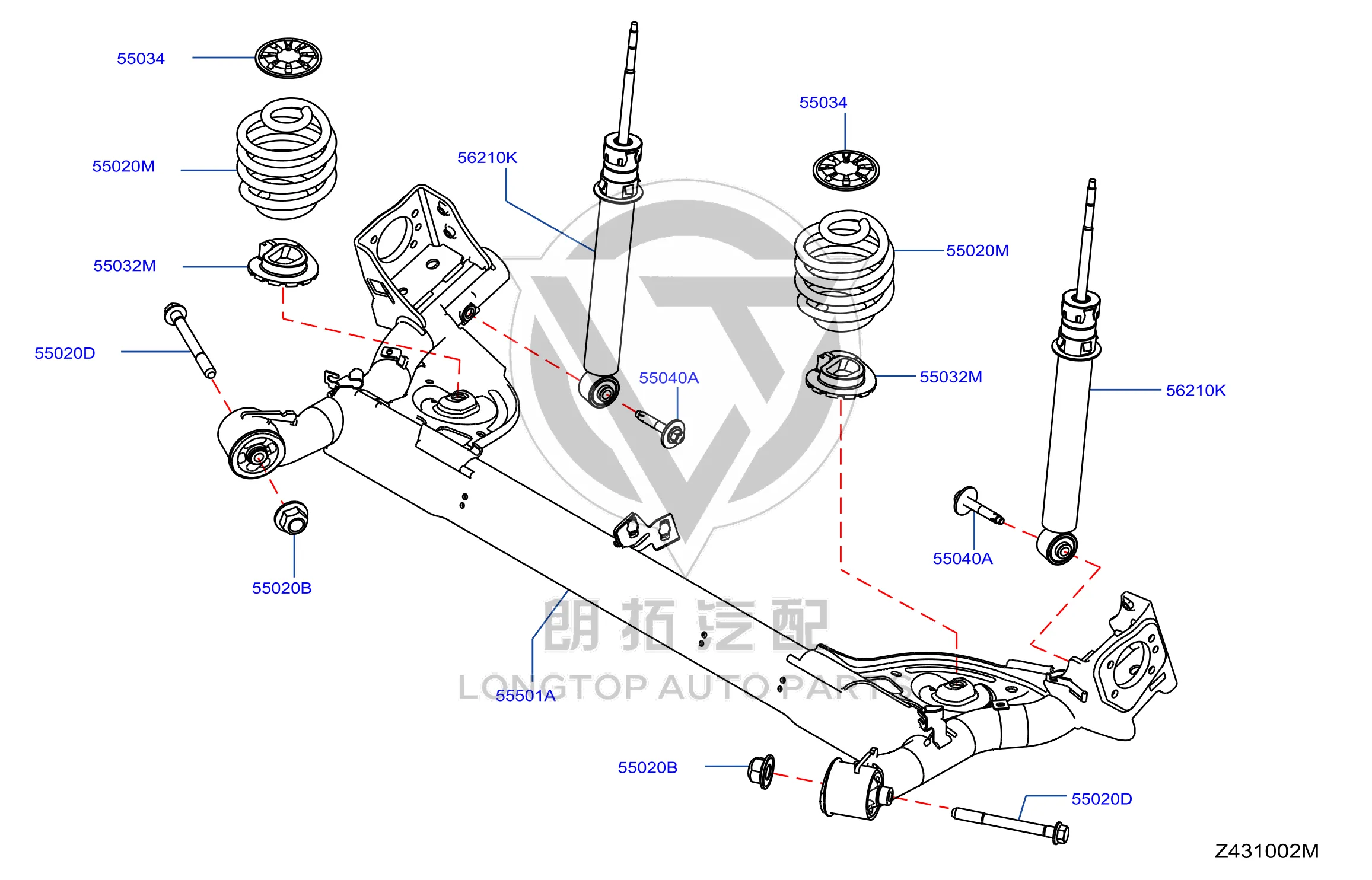 Rear Axle Assembly 55501-2GR0A 555012GR0A for Venucia