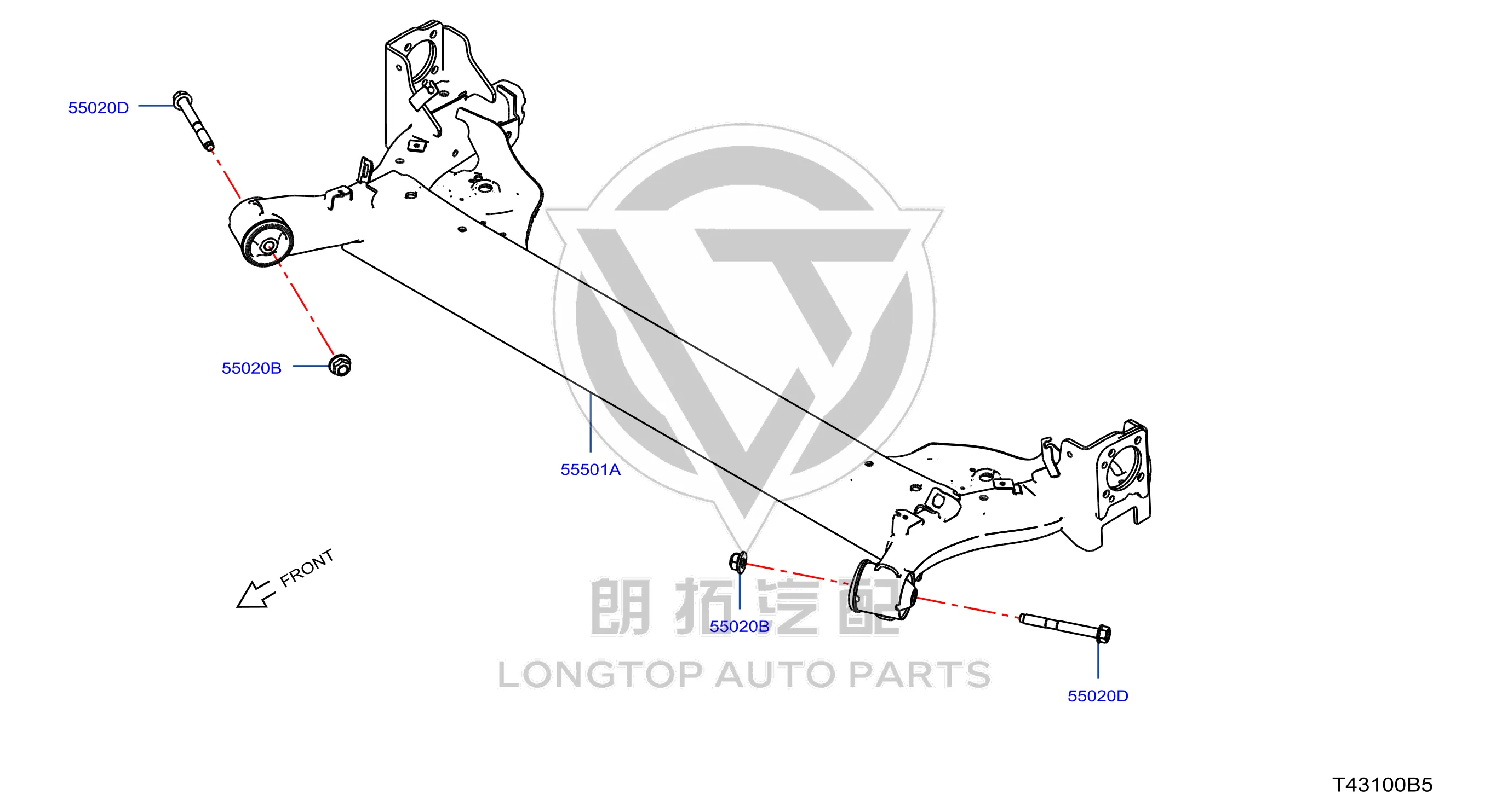 Rear Axle Assembly 55501-6LA4B 555016LA4B for Nissan