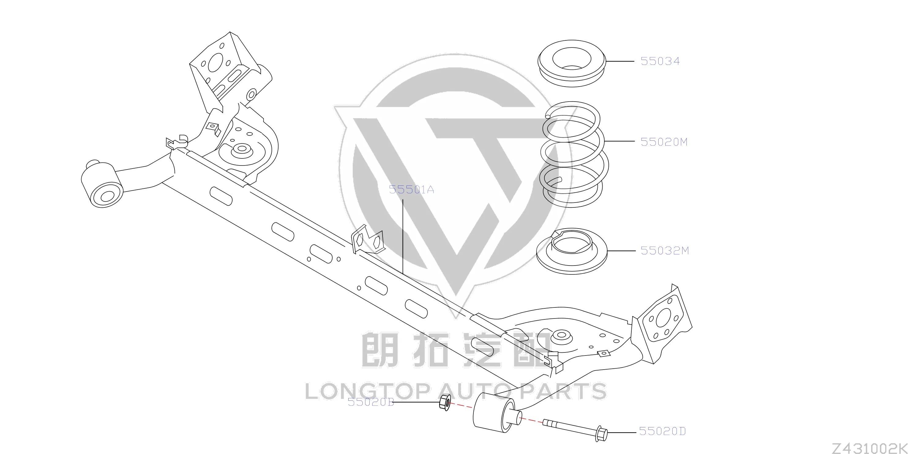 Rear Axle Assembly 55501-6LA5C 555016LA5C for Nissan