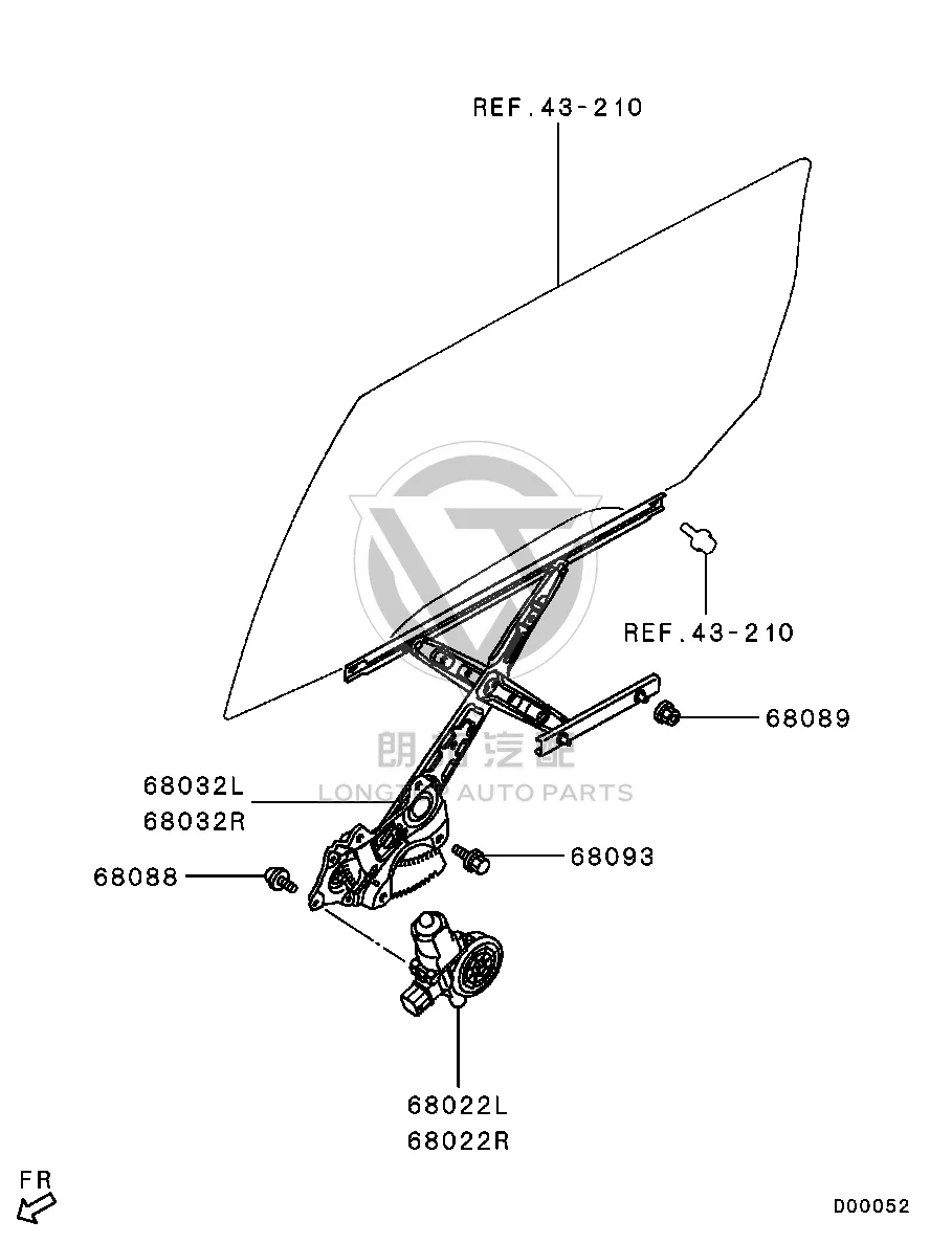 Rear Door Window Lift Bracket Left 5743A-239 5743A239 for Mitsubishi GF2W