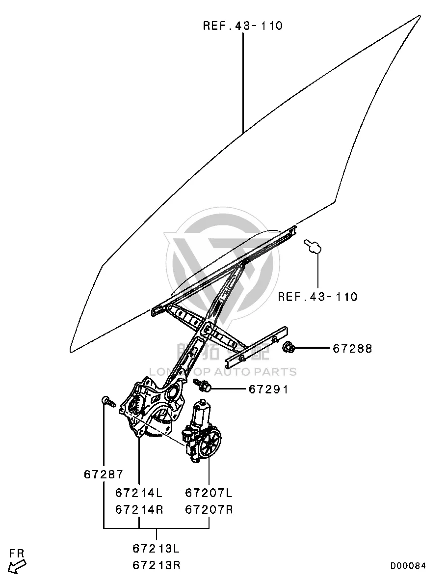 Front Door Window Regulator Assembly 5713A-679 5713A679 for Mitsubishi GF7W