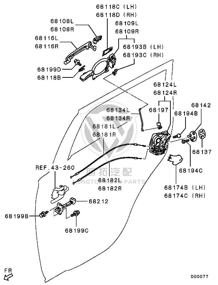 Rear Door Limiter Right 5732A-094 5732A094 for Mitsubishi GF2W