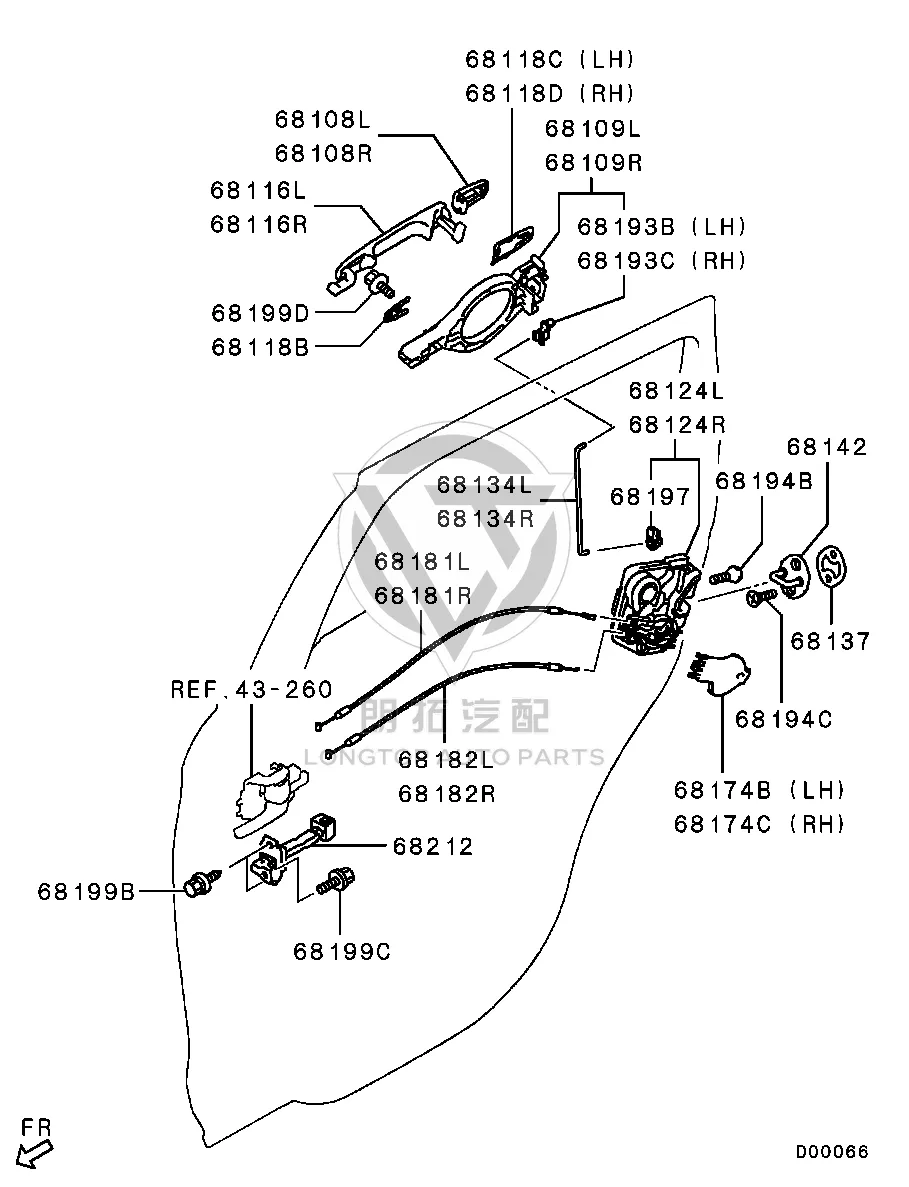 Rear Door Lock Motor (Right) 5745A-396 5745A396 for Mitsubishi GA1W