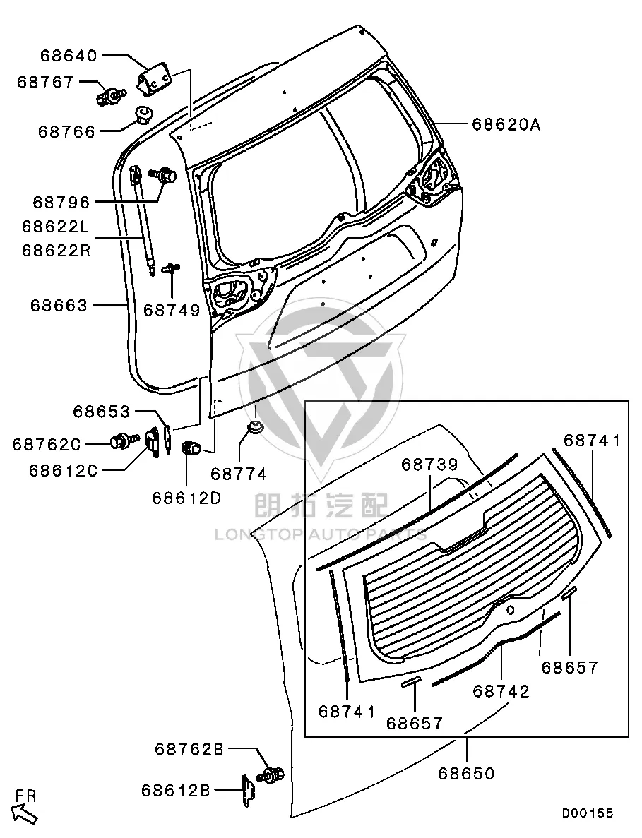 Tailgate 5801B-262 5801B262 for Mitsubishi KH6W