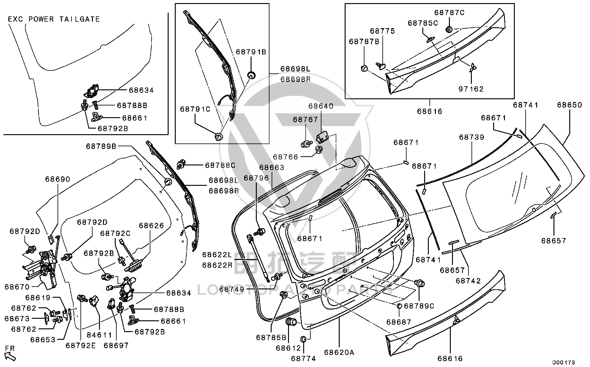 Tailgate Anti-Pinch Sensor (Right) 5813A-07800 5813A07800 for Mitsubishi GF2W