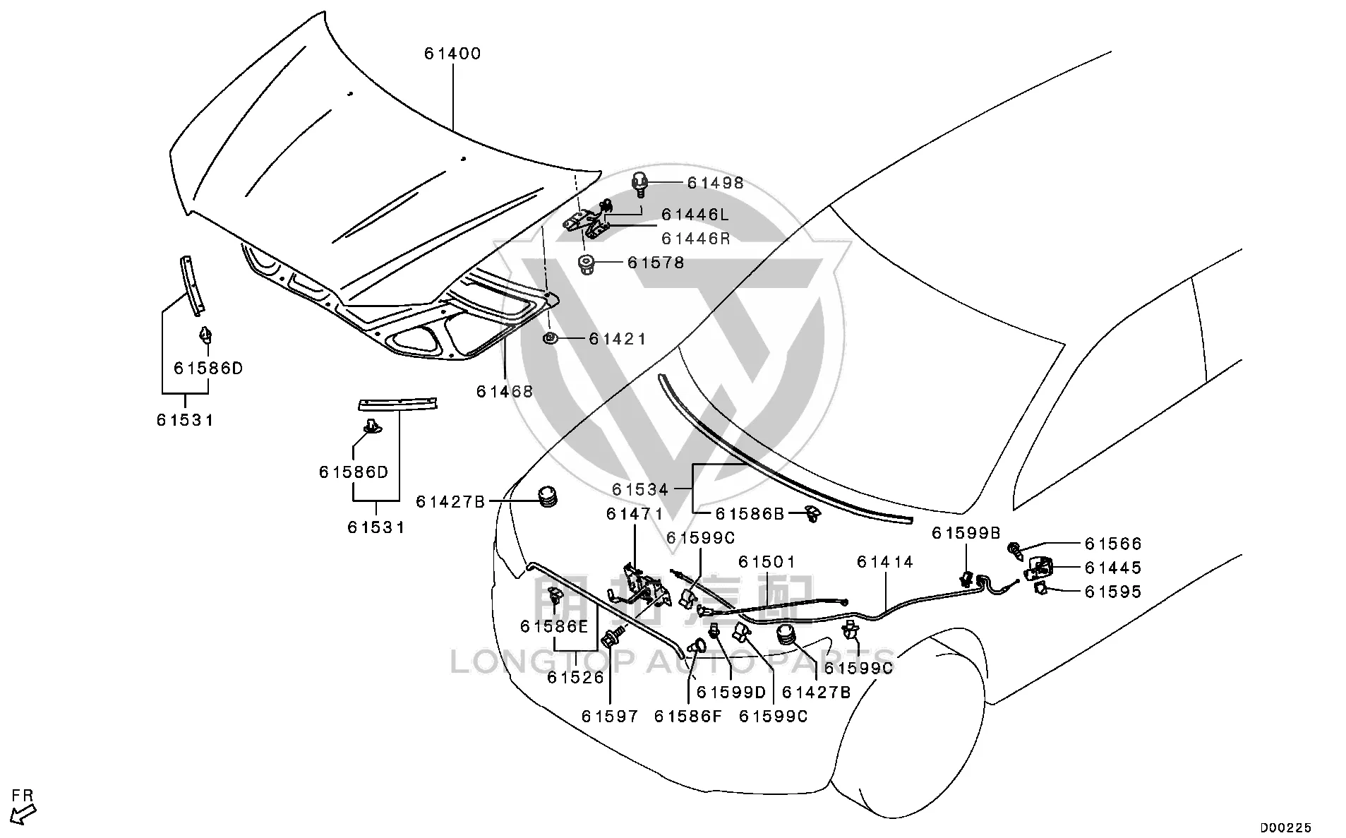 Front Cover Damping Adhesive MU001-739 MU001739 for Mitsubishi GA1W