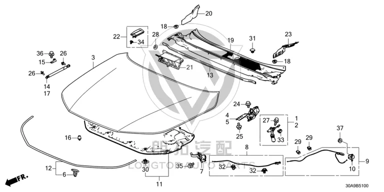 Front Hood Support Strut 74195-TVEH0 74195TVEH01 for Honda