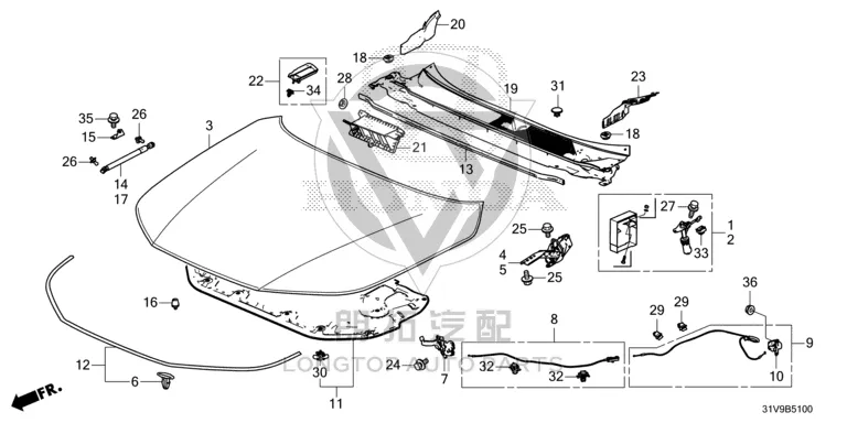 Front Hood 60100-31VH0 6010031VH0 for Honda
