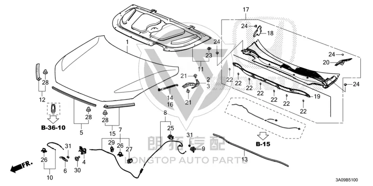 Front Hood 60100-3A0A0 601003A0A0 for Honda