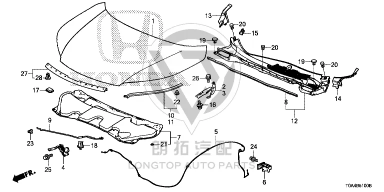 Front Hood Lock Assembly 74120-T0AA0 74120T0AA01 for Honda