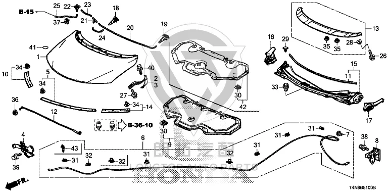 Front Hood Lock Assembly 74120-T4NH0 74120T4NH01 for Honda