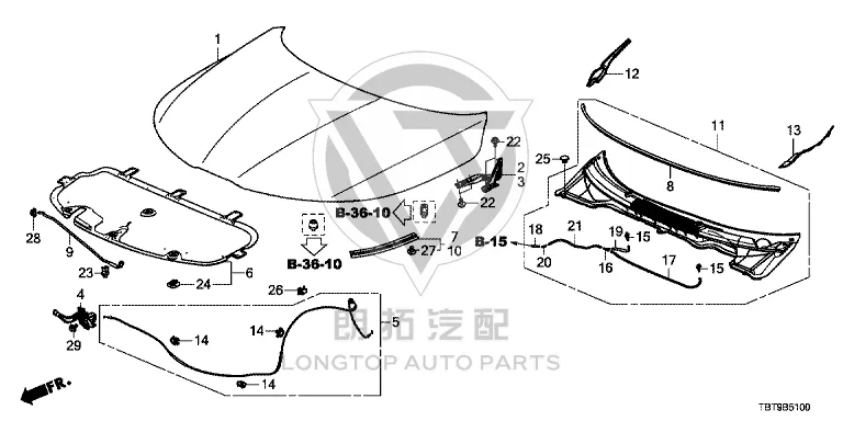 Front Hood 60100-TBTH0 60100TBTH0 for Honda