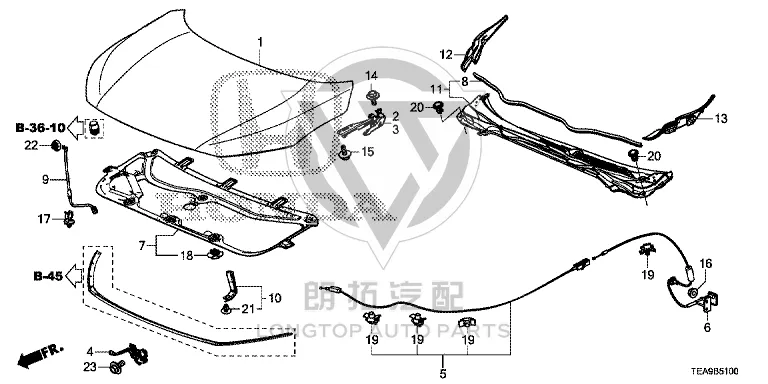 Front Windscreen Rain Grille 74200-TETH0 74200TETH0 for Honda