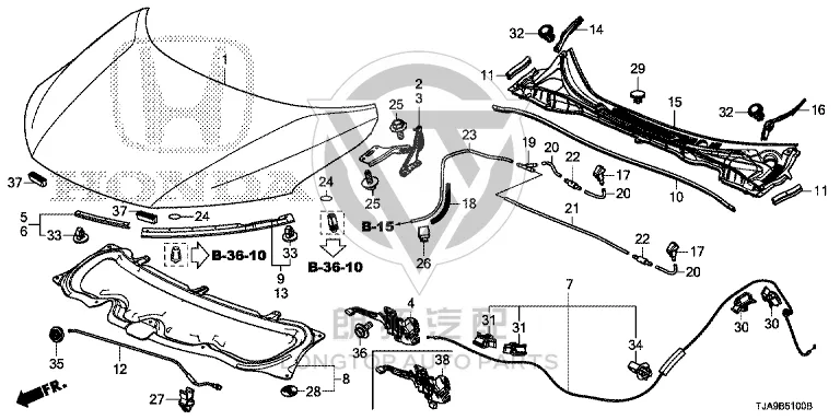 Front Hood 60100-TJAH0 1ZZ 60100TJAH01ZZ for Honda