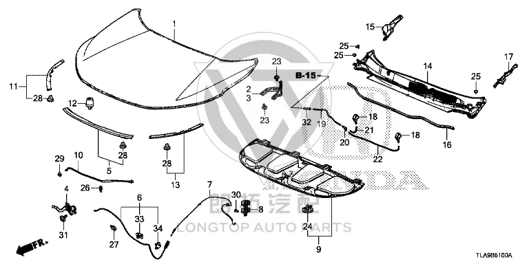 Front Hood Lock Assembly 74120-TMET01 74120TMET01 for Honda