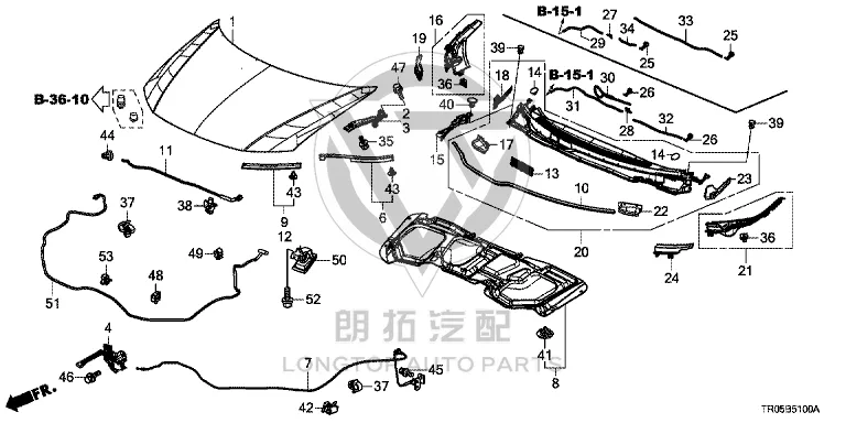 Front Hood 60100-TS6-H00ZZ 60100TS6H00ZZ for Honda