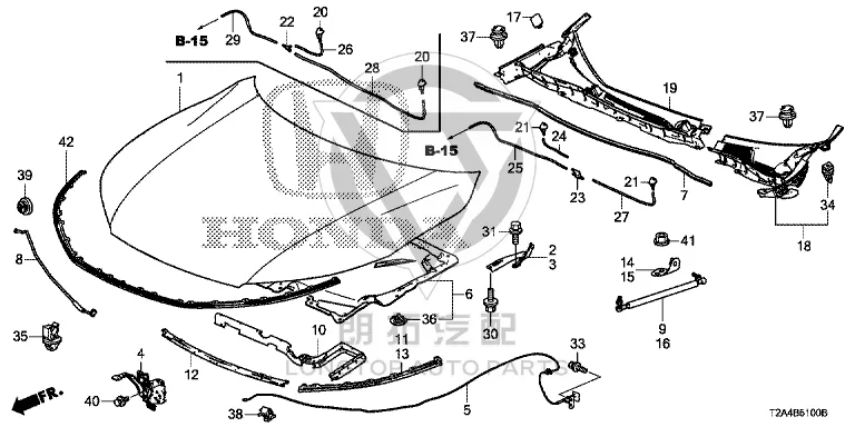 Front Engine Hood Hinge (Right) 60120-T2AA0 60120T2AA0 for Honda