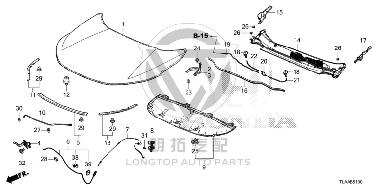 Front Engine Hood Hinge (Right) 60120-TLAA0-0ZZ 60120TLAA00ZZ for Honda